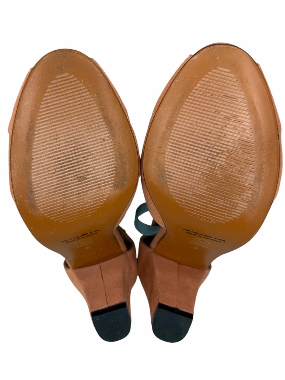 American Duchess Royal Vintage Cora Sandals Size 9 Peach Suede 1940s Heels - Picture 9 of 10